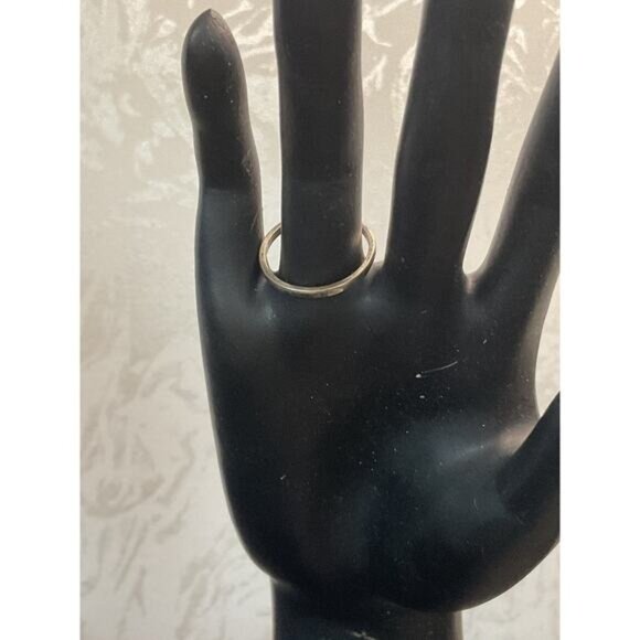 Silver Tone Ring With Faux Double White Opal-Like Stone Setting - Picture 3 of 5